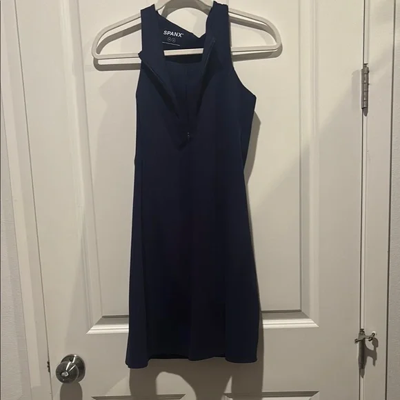 SPANX | Dresses | Spanx Blue Sheath Halter Mini Dress | Poshmark SPANX | Dresses | Spanx Blue Sheath Halter Mini Dress | Poshmark